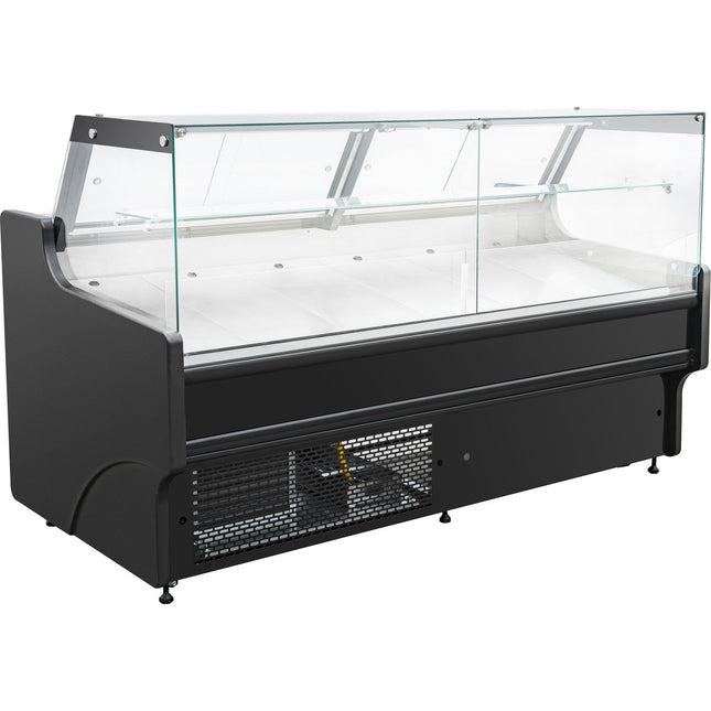 Serve Over Deli Counter Black Front Straight Glass Front Width 1955mm | Bluel108