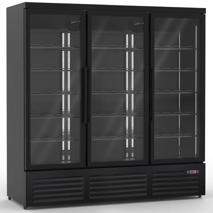 Commercial Display Freezer With Triple Glass Door 1450 Litres Black |  Kxd1880 Black