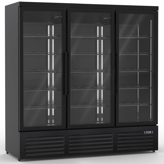 Commercial Display Freezer With Triple Glass Door 1450 Litres Black |  Kxd1880 Black
