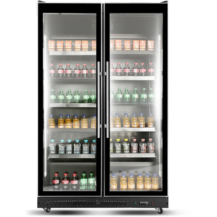 Commercial Display Refrigerator With Double Glass Door 800 Litres Black |  Kxg1120 Black