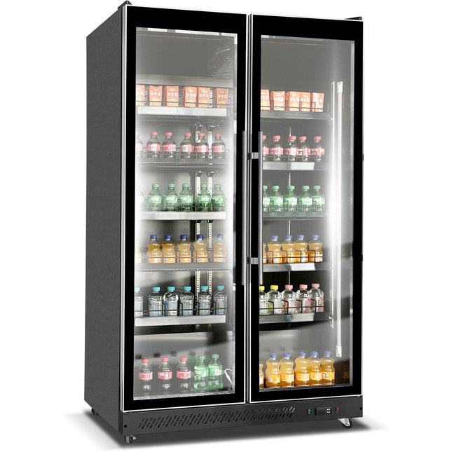 Commercial Display Refrigerator With Double Glass Door 800 Litres Black |  Kxg1120 Black