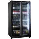 Commercial Beverage Cooler 1120 Litres Double Glass Door Fan Cooling 1120x605x1965mm Black |  Lc1120 J