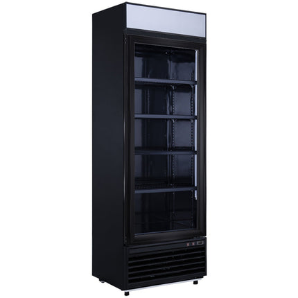 Commercial Display Freezer With Double Glass Door 400 Litres Black Canopy Light |  Ld500 Fblack