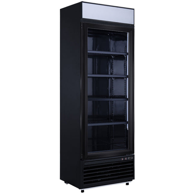 Commercial Display Freezer With Double Glass Door 400 Litres Black Canopy Light |  Ld500 Fblack