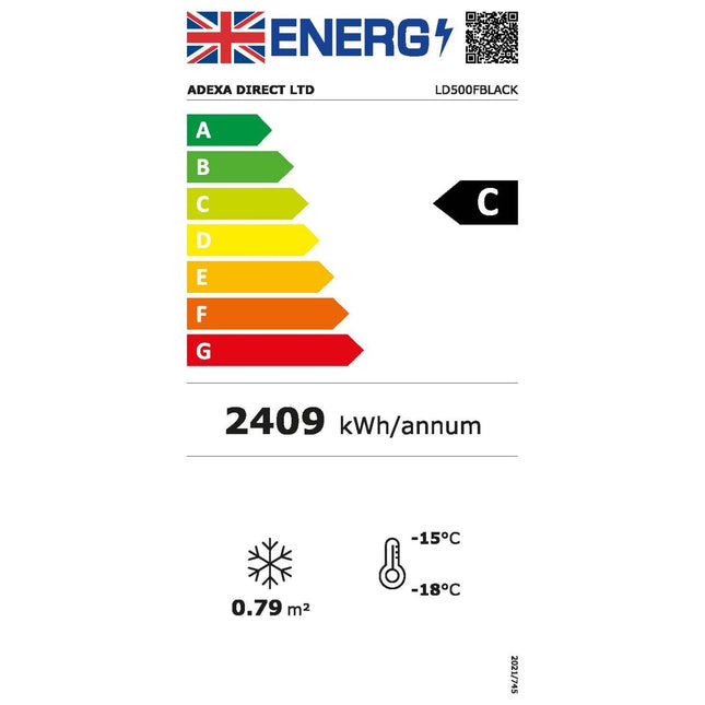 Commercial Display Freezer With Double Glass Door 400 Litres Black Canopy Light |  Ld500 Fblack
