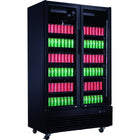 Commercial Bottle Cooler Upright 930 Litres Ventilated Cooling Twin Hinged Doors Black | Lg1000 Bfpblack