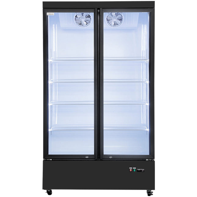 Commercial Display Refrigerator With Double Glass Door 830 Litres Black |  Lg1000 M2 Wp