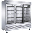 1800lt Commercial Upright Refrigerator Triple Glass Door Stainless Steel |  D83 Rgs3