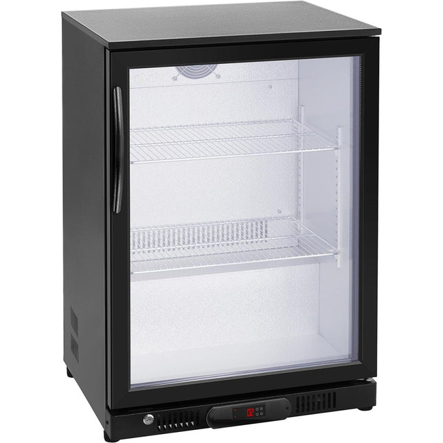 Back Bar Cooler 1 Hinged Door 128 Litres Black |  Gn126 H
