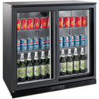 Back Bar Cooler 2 Sliding Doors 220 Litres Black, Height 850mm |  Bc02 Ps85