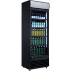 Commercial Drink Cooler Upright 332 Litres Static Cooling Hinged Glass Door Black Canopy Light |  Lg332 Bblack