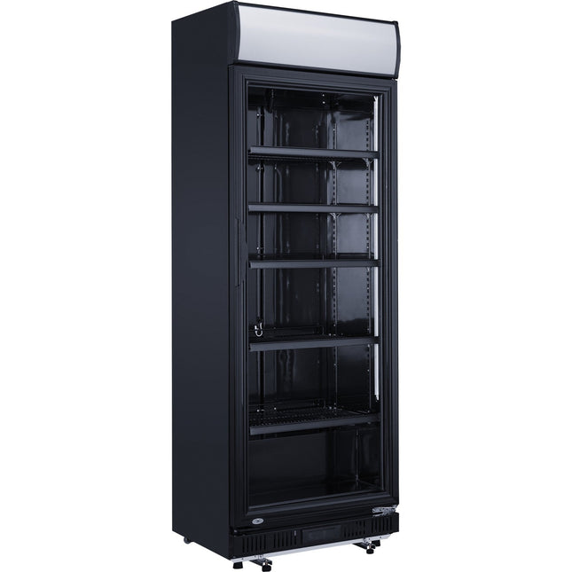 Commercial Drink Cooler Upright 302 Litres Dynamic Cooling Hinged Glass Door Black |  Lg302 Dfblack