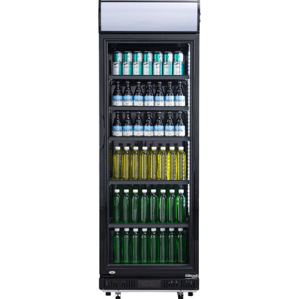 Commercial Drink Cooler Upright 352 Litres Dynamic Cooling Hinged Glass Door Black |  Lg352 Dfblack