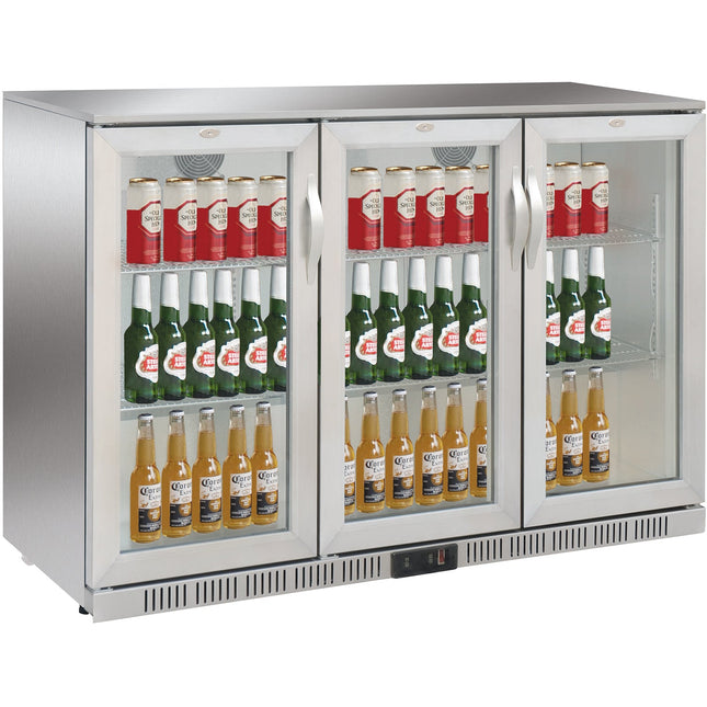 Back Bar Cooler 3 Hinged Doors 312 Litres Stainless Steel |  Ssbc03 Pp