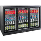 Back Bar Cooler 3 Sliding Doors 300 Litres Black, Height 850mm |  Bc03 Ps85