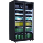 Commercial Bottle Cooler Upright 773 Litres Fan Cooling Twin Hinged Doors Black |  Lg805 Ablack