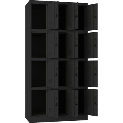 Commercial Black 12 Door Locker 900x400x1800mm |  Locker12 Twblack