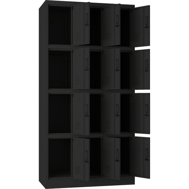 Commercial Black 12 Door Locker 900x400x1800mm |  Locker12 Twblack