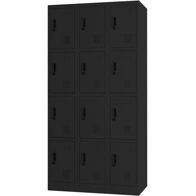 Commercial Black 12 Door Locker 900x400x1800mm |  Locker12 Twblack