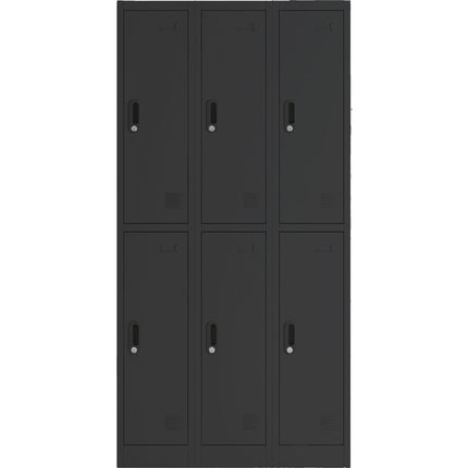 Commercial Black 6 Door Locker 900x450x1800mm |  Locker6 Twblack