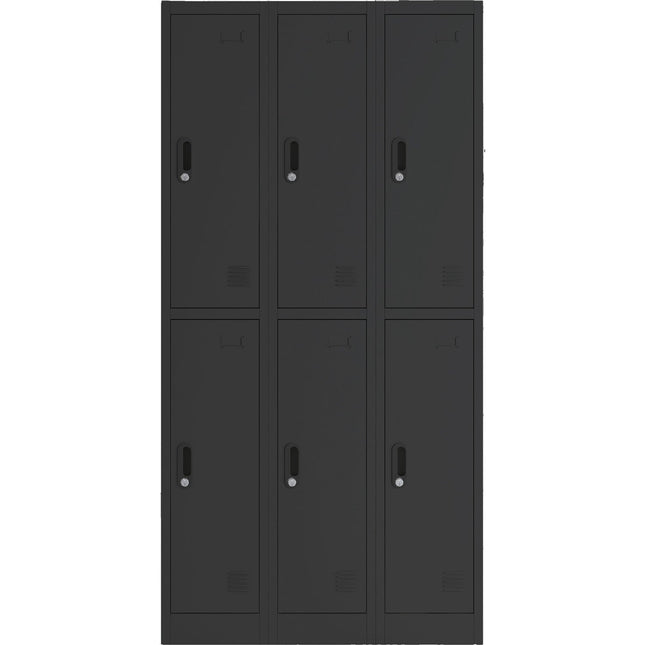 Commercial Black 6 Door Locker 900x450x1800mm |  Locker6 Twblack