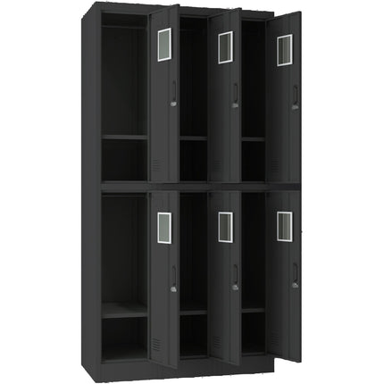 Commercial Black 6 Door Locker 900x450x1800mm |  Locker6 Twblack