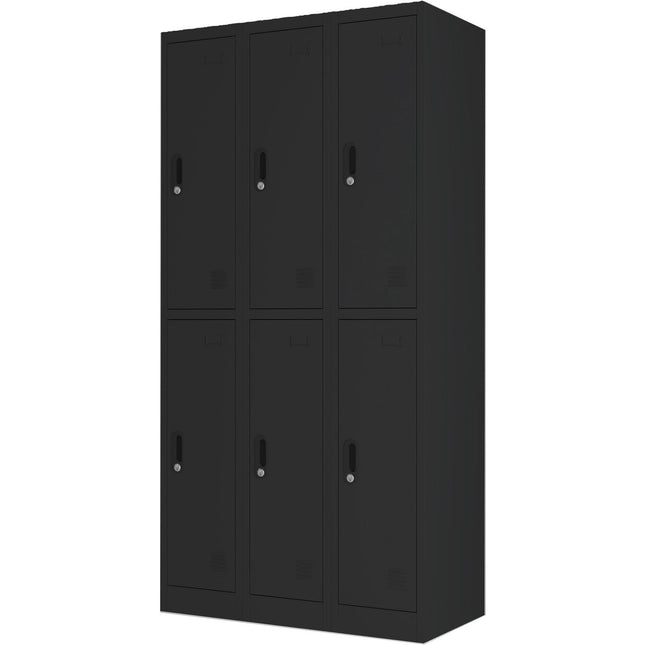 Commercial Black 6 Door Locker 900x450x1800mm |  Locker6 Twblack
