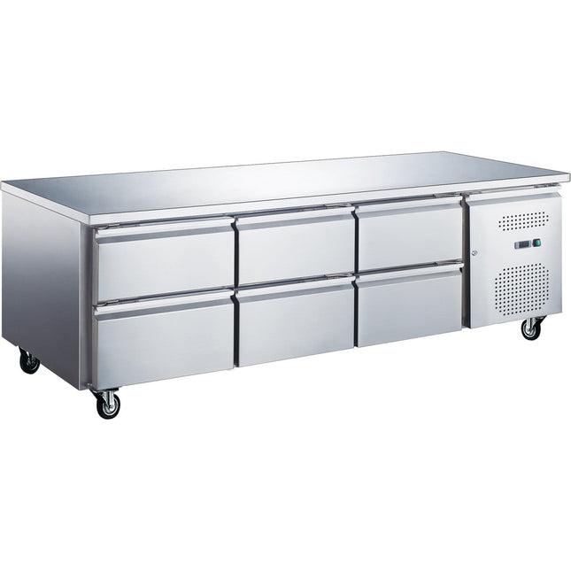 Professional Low Refrigerated Counter / Chef Base 6 Drawers 1795x700x650mm |  Ugn3160