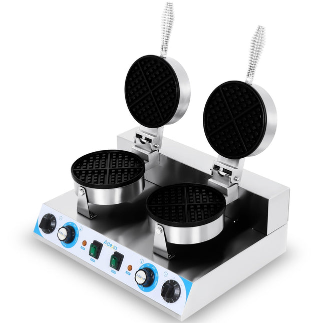 Commercial Premium Waffle Maker Double Round |  Marwf2