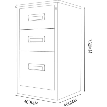 Commercial Stainless Steel Drawer Cabinet 3 Drawers 400x400x750mm |  Mbss201 H753 Dwc