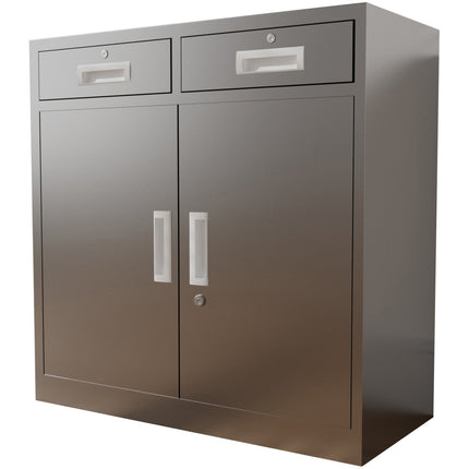 Commercial Stainless Steel Cabinet With 2 Doors &Amp; 2 Drawers 900x400x900mm |  Mbss201 H902 Dc