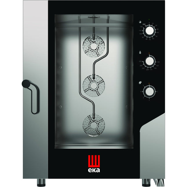 Professional Combi Steamer Electric 10 Trays Gn1/1 &Amp; 600x400m Electromechanic Controls Direct Steam | Tecnoeka Mkf1016 S