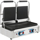 Heavy Duty Twin Panini Contact Grill Dual Zone 3.6k W Ribbed |  Mlp813