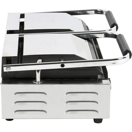 Heavy Duty Twin Panini Contact Grill Dual Zone 3.6k W Ribbed |  Mlp813