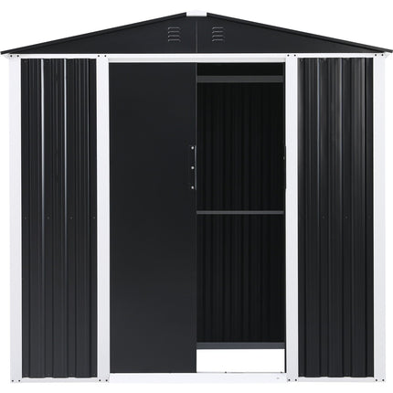 Metal Shed With Sliding Door &Amp; Zinc Frame Width 1950mm Depth 1230mm |  Msa01