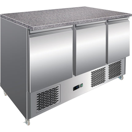 Refrigerated Prep Counter Marble Top 3 Doors |  Mts93