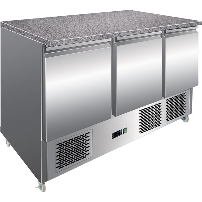 Refrigerated Prep Counter Marble Top 3 Doors |  Mts93