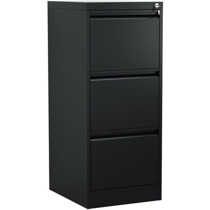 Professional Filing Cabinet 3 Drawer 460x620x1025mm Black |  Mxdc2 Black