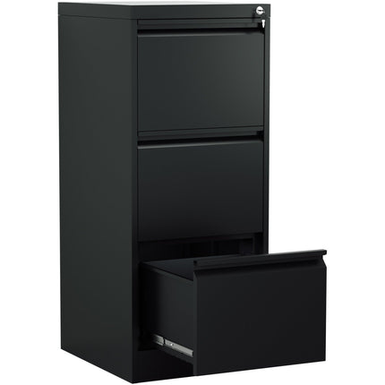Professional Filing Cabinet 3 Drawer 460x620x1025mm Black |  Mxdc2 Black