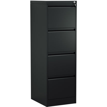Professional Filing Cabinet 4 Drawer 460x620x1330mm Black |  Mxdc3 Black