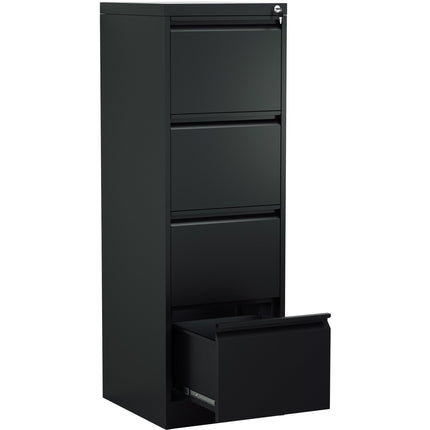 Professional Filing Cabinet 4 Drawer 460x620x1330mm Black |  Mxdc3 Black