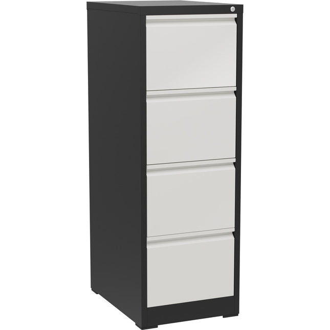 Professional Filing Cabinet 4 Drawer 460x620x1330mm Dark Grey &Amp; White |  Mxdc3 Darkgrey