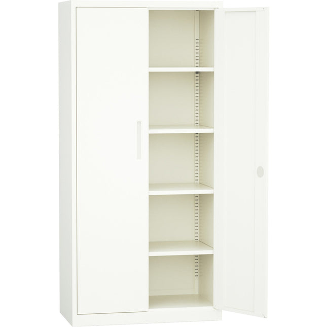 Professional Metal Storage Cabinet 2 Doors 900x400x1800mm Lock 4 Adjustable Shelves White |  Mxfc14 White