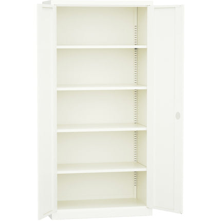 Professional Metal Storage Cabinet 2 Doors 900x400x1800mm Lock 4 Adjustable Shelves White |  Mxfc14 White