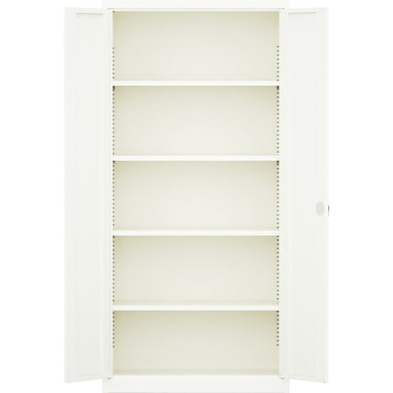 Professional Metal Storage Cabinet 2 Doors 900x400x1800mm Lock 4 Adjustable Shelves White |  Mxfc14 White