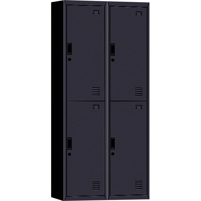 Commercial 4 Door Locker 760x450x1850mm Black |  Myl04 Black