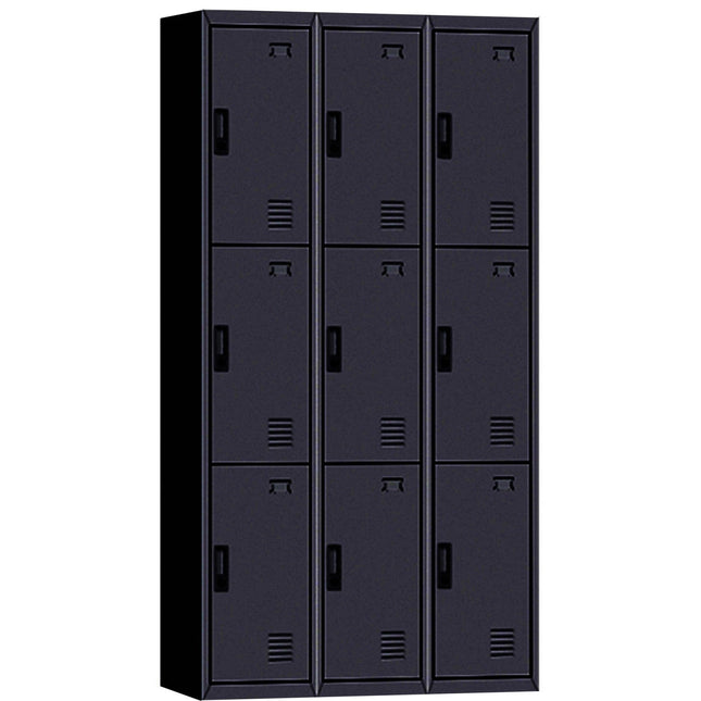 Commercial 9 Door Locker 900x400x1850mm Black |  Myl09 Black