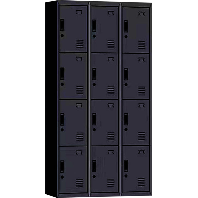 Commercial 12 Door Locker 900x400x1850mm Black |  Myl12 Black