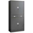 Commercial Steel Cabinet 4 Door 2 Drawer 900x400x1850mm Black |  Mysc09
