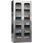 Commercial Stainless Steel Cabinet 2 Glass Doors 900x400x1800mm |  Myslc01